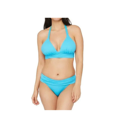 Cotton Sky Blue Bikini Set - Regular Fit, 3/4th Coverage, Thin Strap | Lightweight, Breathable, Skin-Friendly, Hand Wash, Fade & Wrinkle Resistant