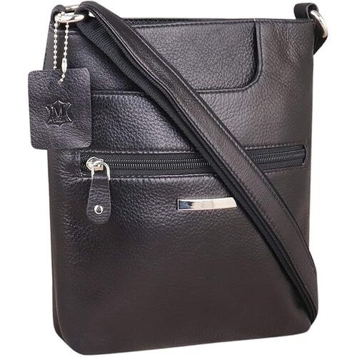 Pure Black Leather Handbag