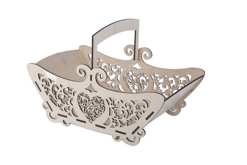 MDF Laser Cut Decorative Big Basket