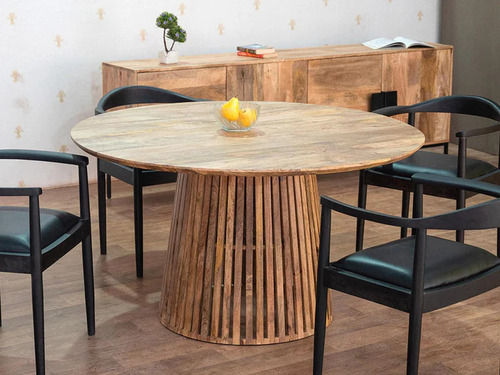 Round Shape Contemporary Wooden Dining Table