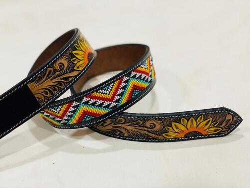 Beaded Premium Designer Leather Belt