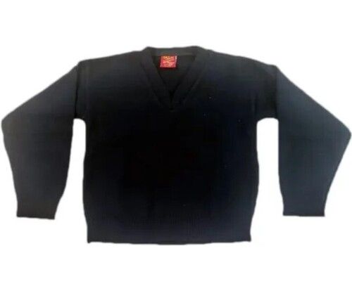 Woolen Black School Sweater - Customized Size, Full Sleeve Design , Breathable and Washable Fabric