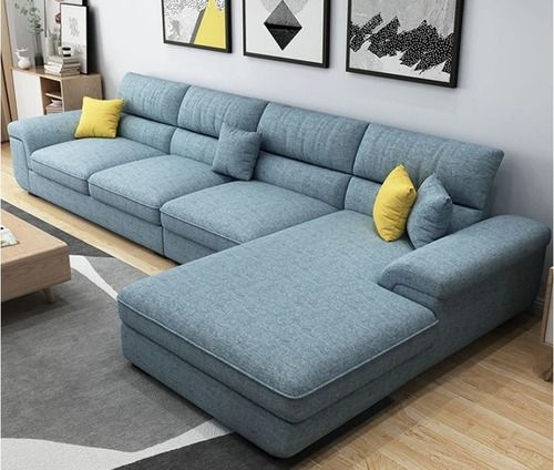 Wooden Living Room L Shape Sofa Set, For Home