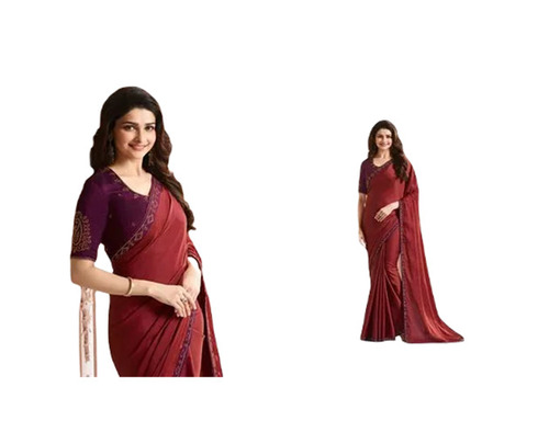 Ladies Georgette Saree - 6.3 Meters with Unstitched Blouse Piece | Lightweight, Breathable, Fade & Wrinkle Resistant, Skin-Friendly, Easy Machine Wash