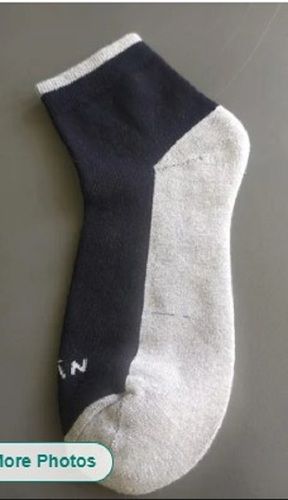 Men Black Cotton Terry Ankle Socks