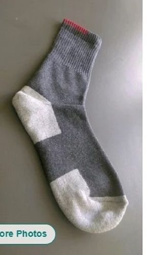 Men Grey Cotton Sports Socks