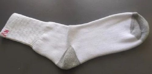 Men Printed White Cotton Sports Socks