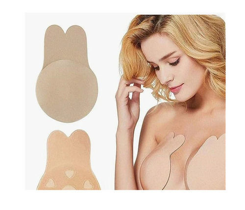 Regular Fit Skin-Friendly Plain Cotton Backless Strapless Sticky Pushup Bra for Ladies