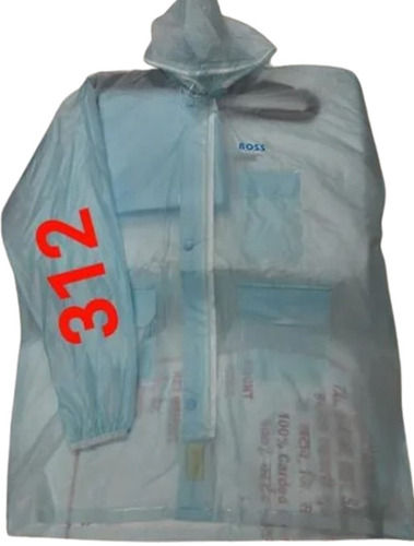 Full Sleeves Plain Pattern Unisex Transparent Raincoat