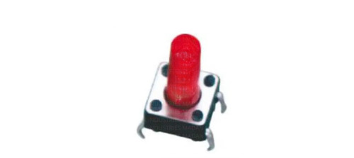 Metal Four Pin Tactile Switch, MLIST24 - Metal, 4 Pins, Red Knob Color | Color Options: Silver, Black, Red, Ideal for Tactile Applications