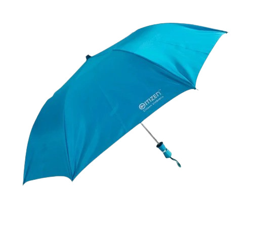 Citizen Umbrella - Stainless Steel Ribs Manual 2 Fold Design Blue Color Variant | Plastic & Metal Handle Polyester Material Ideal for Rainy Seasons