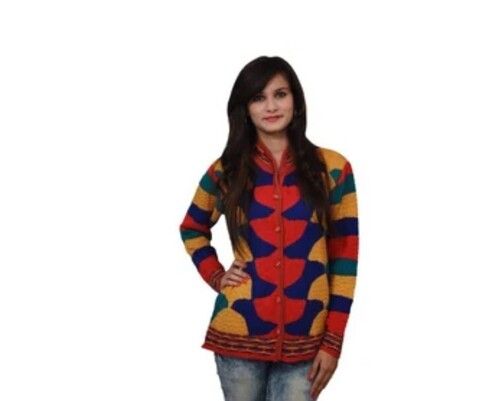 Multi Color Full Sleeves Woolen Material Designer Wool Sweater