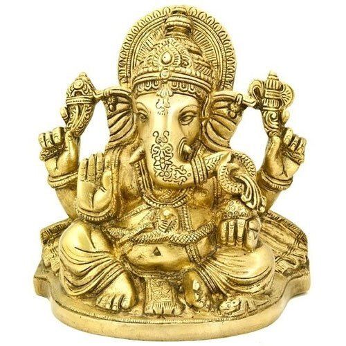 10 Inch Unique Design Brass Ganesha Statue