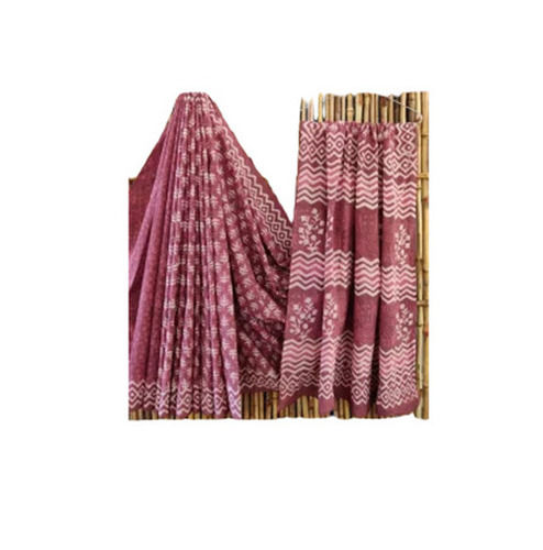 Casual Wear Light Weighted Shrink Resistant Printed Cotton Saree for Ladies