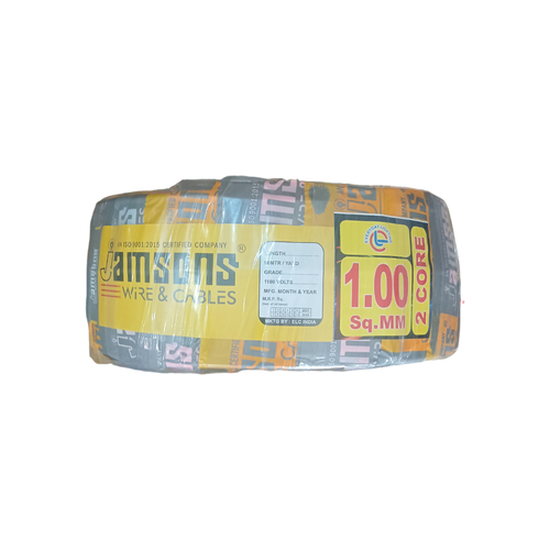 Jamsons Copper Wire - 1.00 sqmm, Orange Color, 90 Meter Length | Halogen-Free, Flame-Retardant, Low Smoke Emission, Toxic Gas-Free, Insulated Conductors