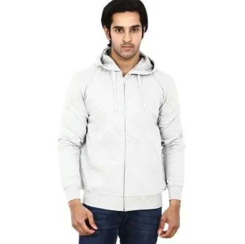 White Color Plain Pattern Full Sleeves Mens Stylish Jacket