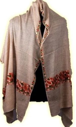 Casual Wear Printed Pattern Silk Fabric Semi Pashmina Embroidery Shawl