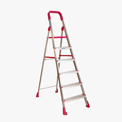 Six Step Ralling Aluminium Foldable Ladder