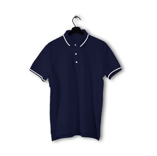 Navy Blue Polo T-Shirt - Cotton Regular Fit Short Sleeves | Lightweight Breathable Fade & Wrinkle Resistant