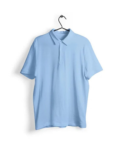 Polo T-Shirt - 220 GSM Cotton, Regular Fit in Sky Blue | Lightweight, Breathable, Fade and Wrinkle Resistant