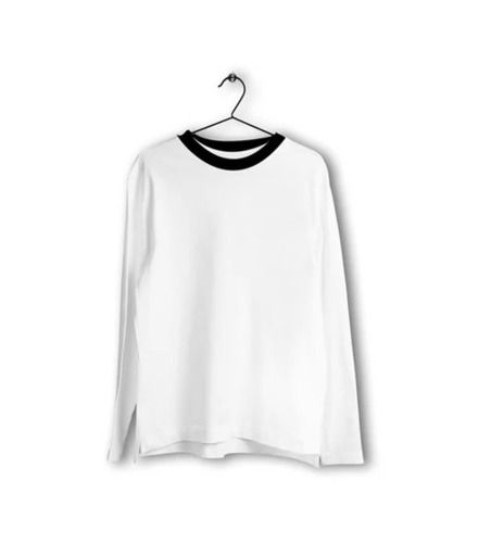 Casual Wear Readymade Regular Fit Round Neck Plain Mens Full Sleeve T Shirts