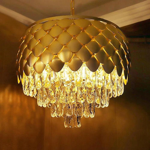 Golden Egg Chandelier with Crystal