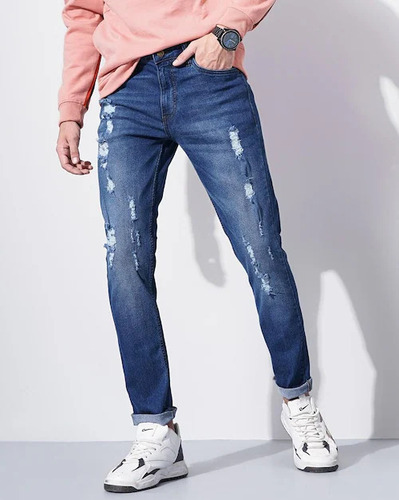 Premium Quality Denim Jeans - Size S to XL, Available in Many Colors | Low Rise Fit, Cool Dry, Water Proof, Beaded Pattern