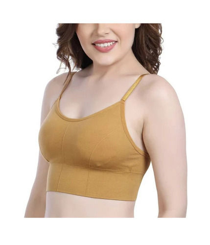 Regular Fit Skin-Friendly Full Coverage Plain Cotton Non-Padded Ladies Sports Bra