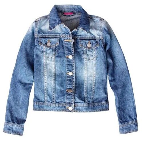 Blue Color Full Sleeves Plain Pattern Mens Denim Jacket