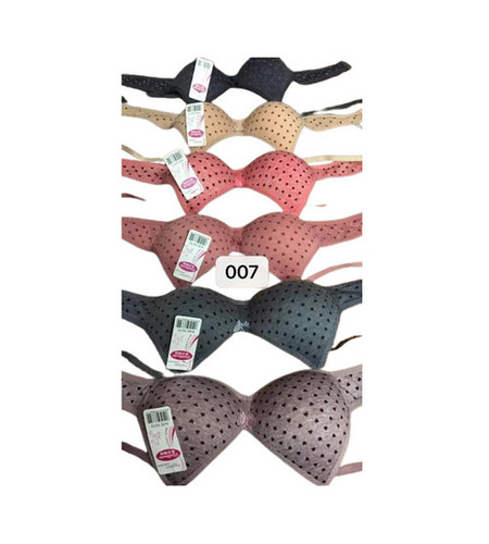 Padded Bra - Cotton Fabric All Sizes | Breathable Skin-Friendly Easy to Wash Fade and Wrinkle Resistant Plunge Neck Design Thin Straps 3/4th Coverage