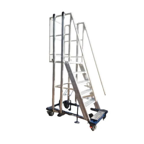 Ruggedly Constructed Aluminum Trolley Ladder