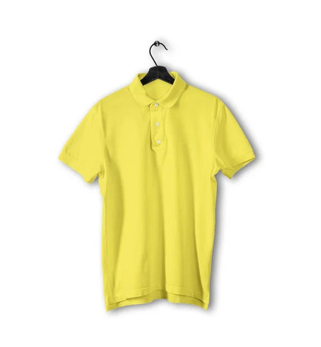 Cotton Polo T-Shirt - 220 GSM Regular Fit Yellow Color | Lightweight Breathable Skin-Friendly for Summer Casual Wear