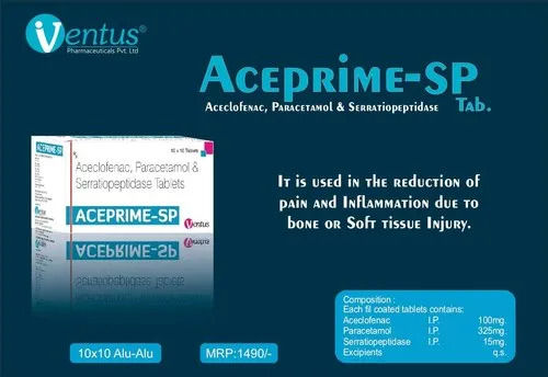 Aceclofenac, Paracetamol 325mg, Serratiopeptidase Tablets