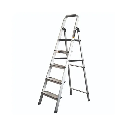 Corrosion Resistance Aluminum Platform Ladders - 5 Steps, 155 kg Load Capacity, Foldable, Anodised | Easy to Use, Anti-Corrosion, Industrial Design