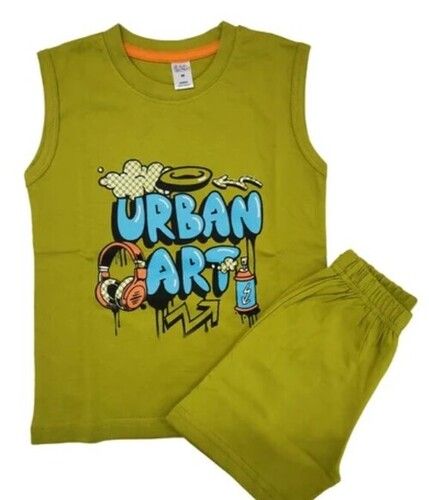 Green Boys Sleeveless T Shirt