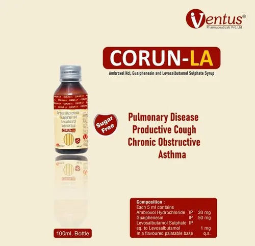 Levosalbutamol Sulphate Ambroxol Hcl And Guaiphenesin Syrup