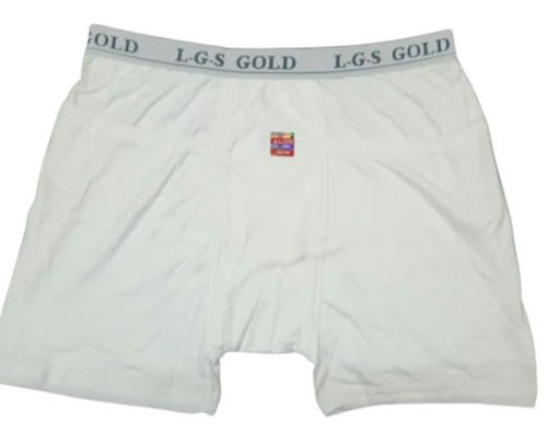 White Color Pure Cotton Fabric Mens Backpatty Pocket Trunks