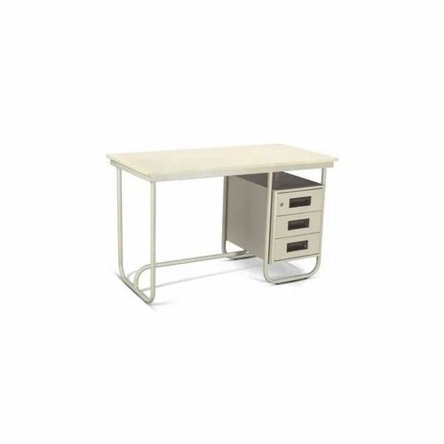 Rectangle Plain Polished Steel Office Table