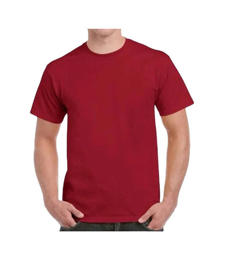 Red Plain T-Shirt - Poly Cotton Regular Fit | Lightweight Breathable Fade & Wrinkle Resistant Casual Wear