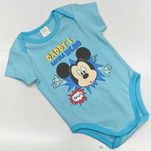 Skyblue Quarter Sleeves Printed Baby Suit