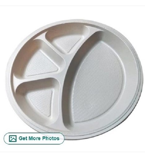 Compartment Disposable Plastic Plate - White Color, Various Sizes | Single Use, Tested Quality Standards, Perfect for Events and Parties