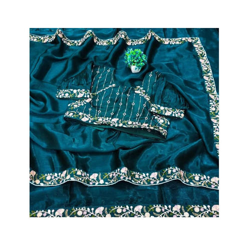 Embroidered Border Silk Sarees