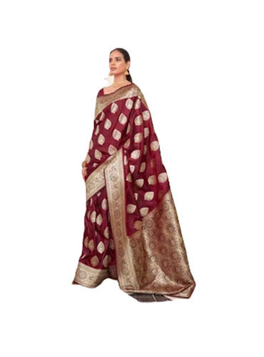 Party Wear Light Weighted Shrink Resistant Printed Handloom Weaving Silk Saree for Ladies