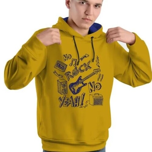 Full Sleeves Printed Pattern Regular Fit Men Hoodies