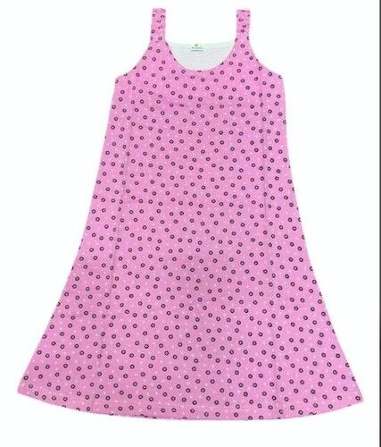 Pink Color Printed Pattern Kids Star Print Cotton Frock