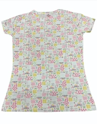 Multi Color Printed Pattern Short Sleeves Ladies T Shirts
