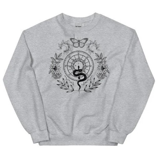 Grey Color Printed Pattern Full Sleeves Ladies Sweatshirts