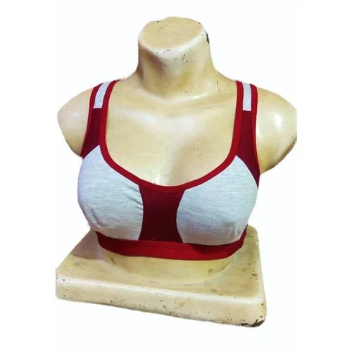 Regular Fit Skin-Friendly Full Coverage Plain Hosiery Non-Padded Ladies Sports Bra