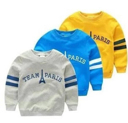 Multi Color Round Neck Printed Pattern Full Sleeves Kids Sweatshirts