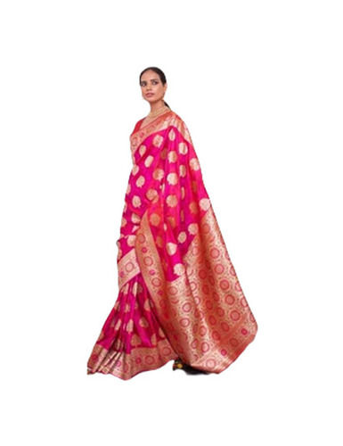 Party Wear Light Weighted Shrink Resistant Printed Handloom Weaving Silk Saree for Ladies